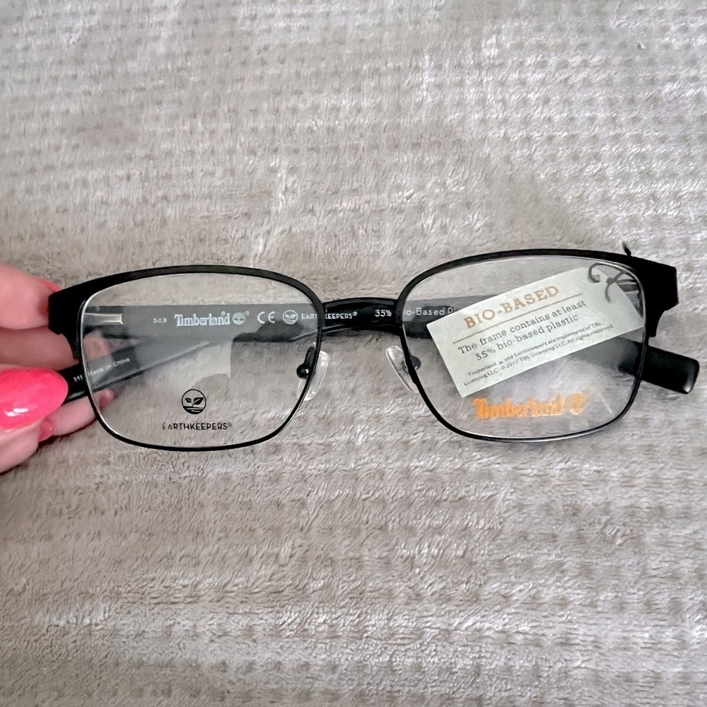 Men’s Timberland Eyeglass Frames TB1665 002 Black Matte Bio-Based Plastic 55-17- - Picture 2 of 4